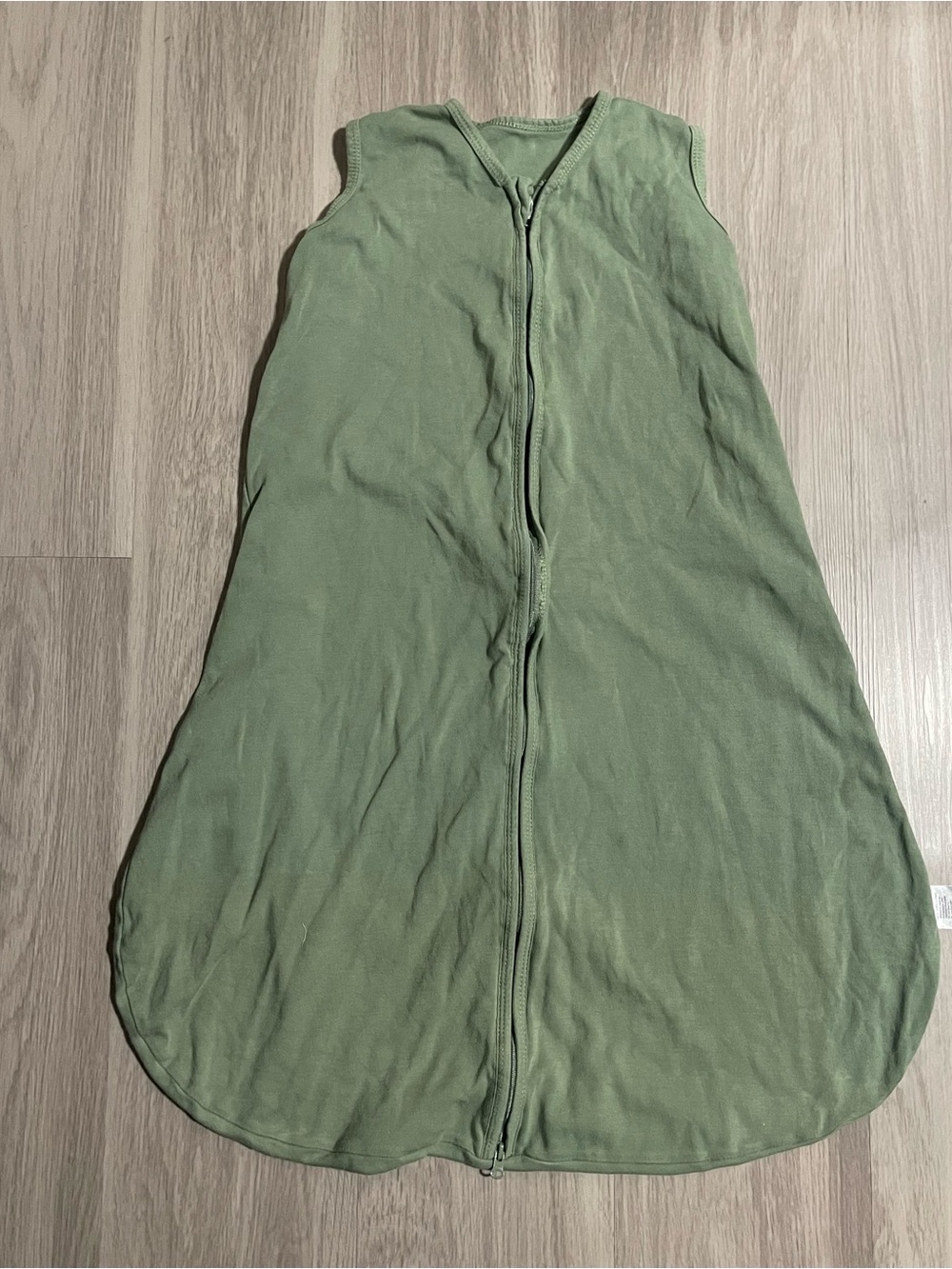 Sleeveless Olive Green Kids Sleep Sack with Front Zipper